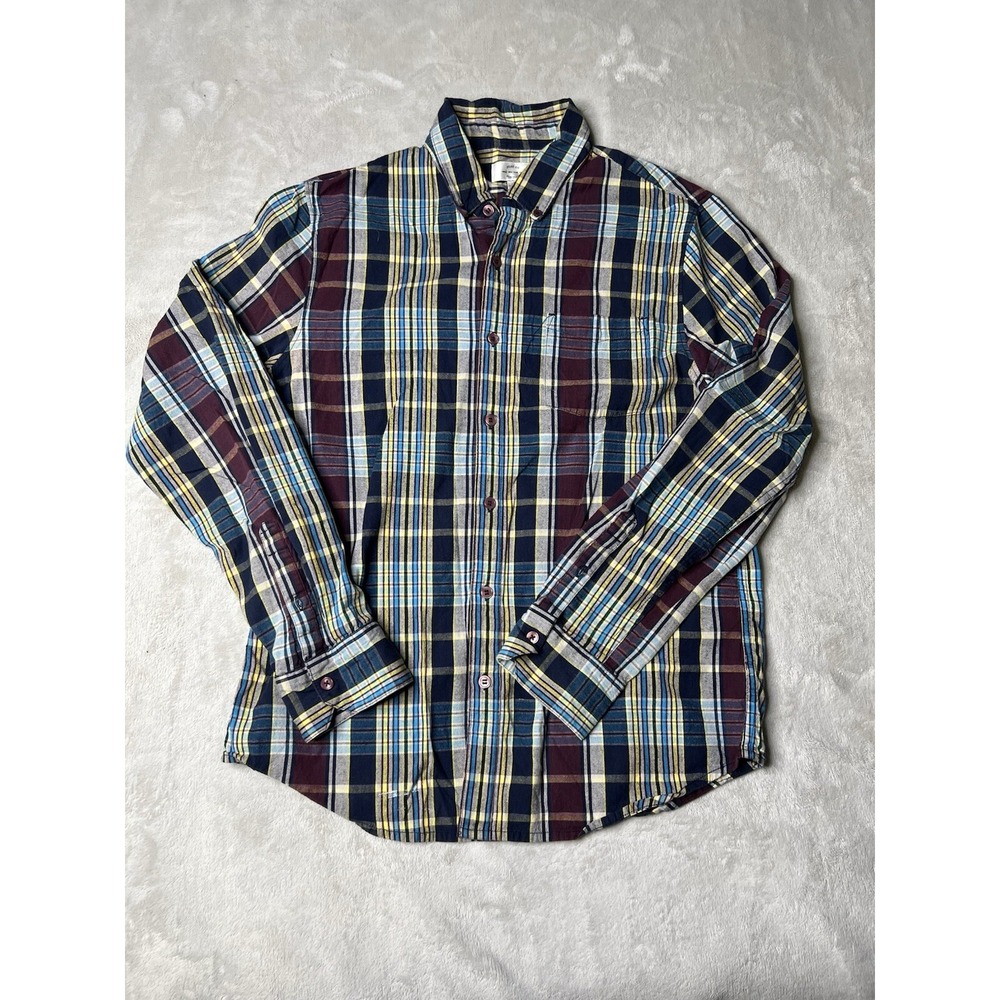 Son's of Fortune‎ Men's Long Sleeve Casual Shirt Size Medium  Blue Gray  Plaid